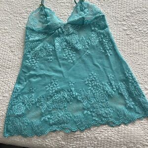 Turquoise Lace Cami Victorias Secret size S